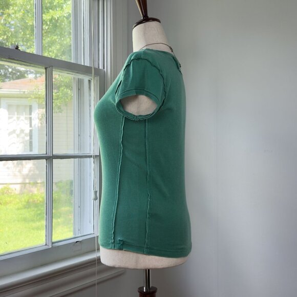 We the Free Always Yours Tee Green Tshirt Womans Size Medium VSCO Sporty Cotton - Picture 3 of 8